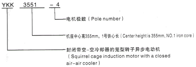 YKK系列(H355-1000)高压YJTFKK5001-2/900KW三相异步电机西安泰富西玛电机型号说明